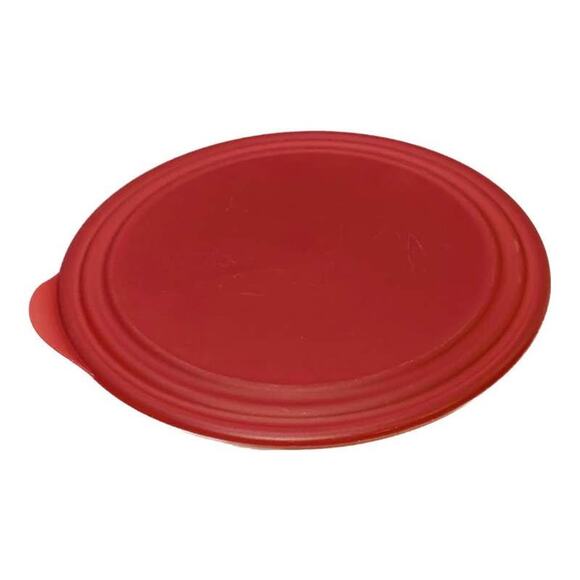 Tupperware Sheerly Elegant Red Round Platter Ruby Seal Clear 10" Serving Plate - Picture 1 of 11